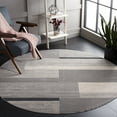 thumbnail image 2 of SAFAVIEH Odyssey Dzvonko Modern Area Rug, Grey/Black Ivory, 6'7" x 6'7" Round, 2 of 8