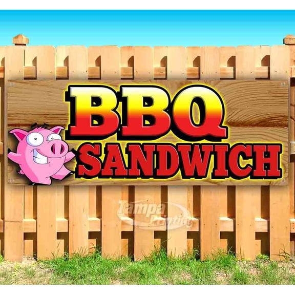 Bbq Sandwich 13 oz Vinyl Banner With Metal Grommets