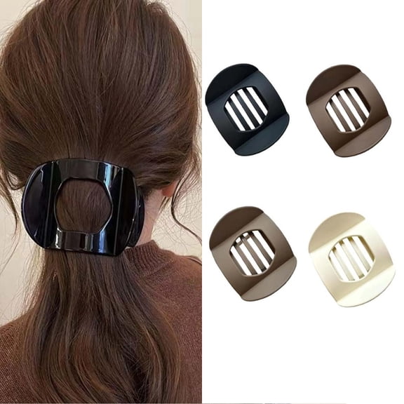 Khlethos 4-Pack Flat Hair Clips, Non-Slip Strong Grip Claw Clips for Thick Hair Women