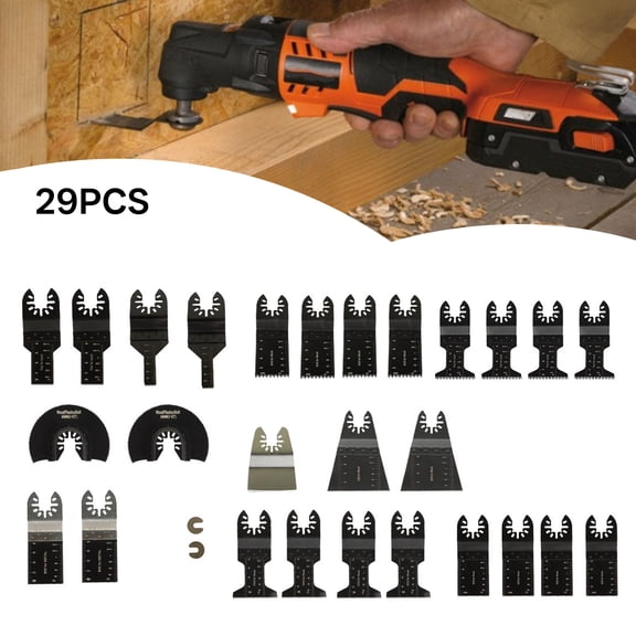 findmall 29Pcs Oscillating Saw Blades Kit Quick Release Oscillating Tool for Metal Wood Multitool Blades