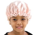 thumbnail image 2 of Bonnet en Satin pour Enfants Bonnet de Nuit Doux Ajustable Double, 2 of 3