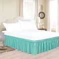 thumbnail image 3 of GFDYREE Wrap Around Bed Skirts for Queen Beds with 18 Inches Drop, Aqua Elastic Dust Ruffles Easy Fit Wrinkle & Fade Resistant Silky Luxurious Fabric Solid Machine Washable, 3 of 7