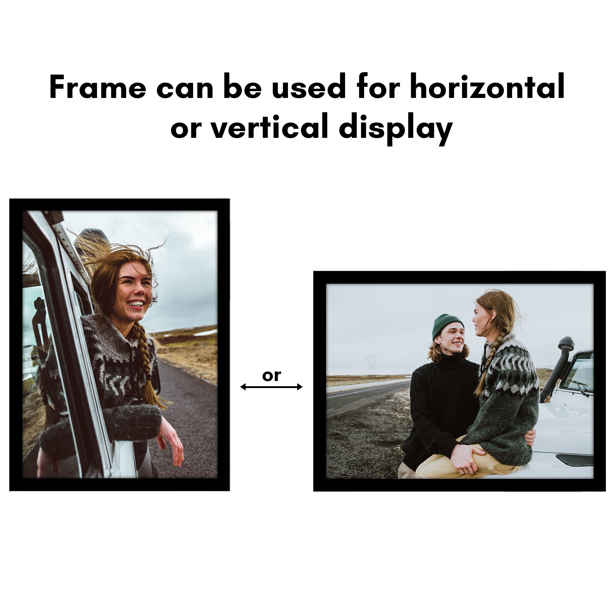 Americanflat 16x22 Picture Frame with Polished Plexiglass Wide Photo Frames Made Vertical Horizontal - Black