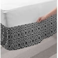 thumbnail image 2 of Abstract Bed Skirt, Retro Times Themed Monotone Pattern of Circular and Drop Shapes Print, Elastic Bedskirt Dust Ruffle Wrap Around for Bedding Decor, 4 Sizes, Charcoal Grey and White, by Ambesonne, 2 of 2