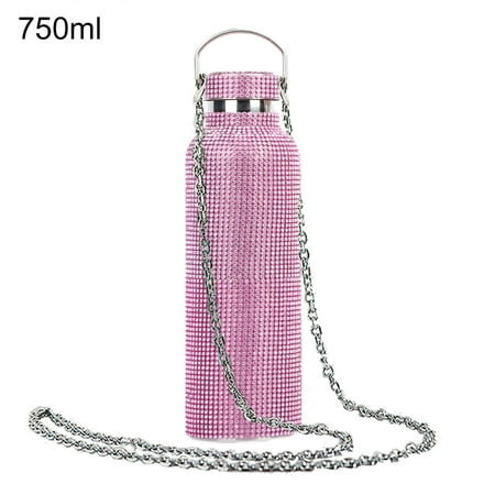 

JHTongC 350ml/500ml/750ml Insulated Bottle Rhinestone Inlaid Thermal Insulation Stainless Steel Kids Insulated Water Cup for Travel