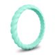 thumbnail image 1 of Enso Rings Anillo de boda apilable de silicona trenzada – Alianza de boda apilable unisex hipoalergénica – Cómoda banda minimalista – 2,5 mm de ancho y 8 mm de grosor (turquesa tamaño 6), 1 of 1