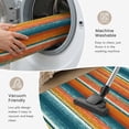 thumbnail image 5 of Hallway Runner Rug 2x6ft Teal Orange Striped Washable Runner Rug Non Slip Non-Shedding Low-Profile Abstract Vintage Watercolor Geometric Long Bathroom Floor Carpet Rugs for Kitchen Entryway Bedside, 5 of 8