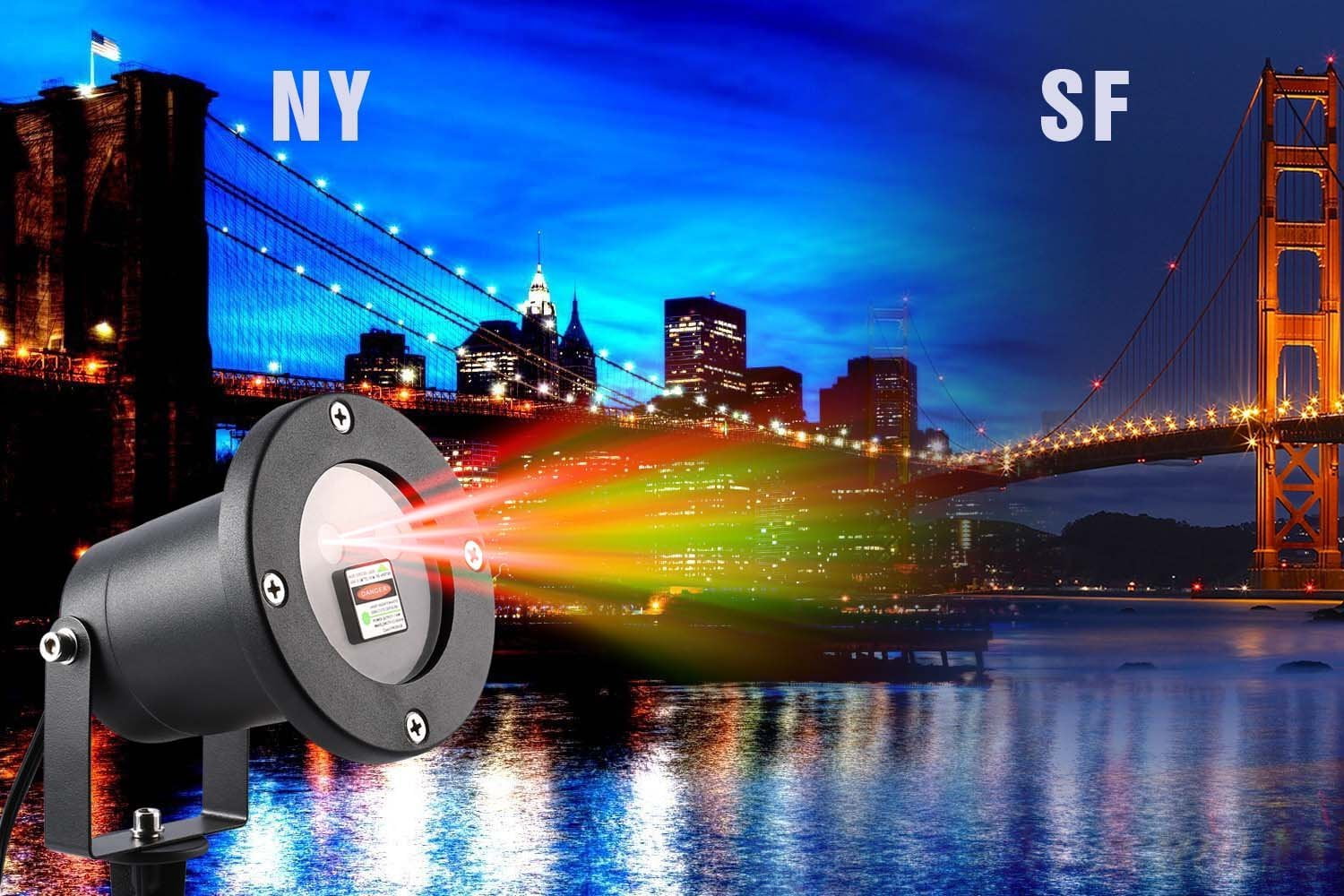 LUCKLED Decorative Star Outdoor Landscape Light Projector with Remote