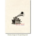 thumbnail image 3 of Deep Red Rubber Stamp Gramophone Mic Sound Machine, 3 of 4