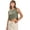 GREEN, variant on Amazhiyu Womens 100% Linen Summer Square Neck Sleeveless Back Keyhole Crop Tops