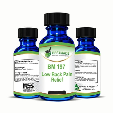 Low Back Pain Natural Remedy BM197 a Powerful Supplement to Relieve Muscle Soreness & Tightness Good for Chronic Pain and Occasional Discomfort Suitable Treatment for Related Nerve, Leg and Knee (Best Remedy For Back Muscle Pain)