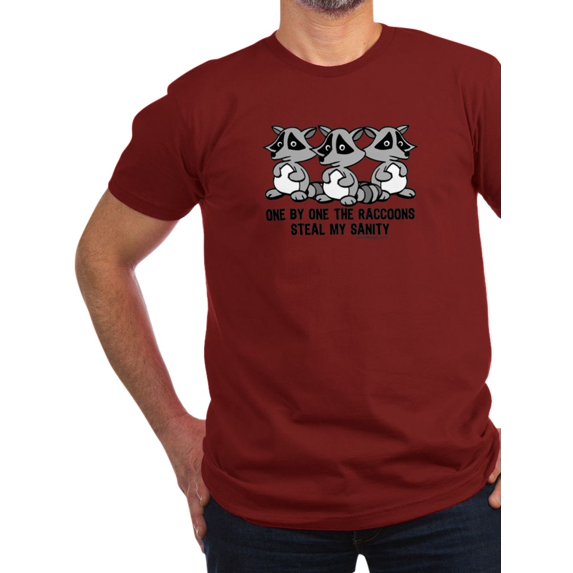 CafePress - One By One The Raccoons Men's Fitted T Shirt (Dark - Men's Fitted T-Shirt