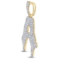 thumbnail image 2 of 10kt Yellow Gold Mens Round Diamond Drip A Letter Charm Pendant 2-1/4 Cttw, 2 of 2