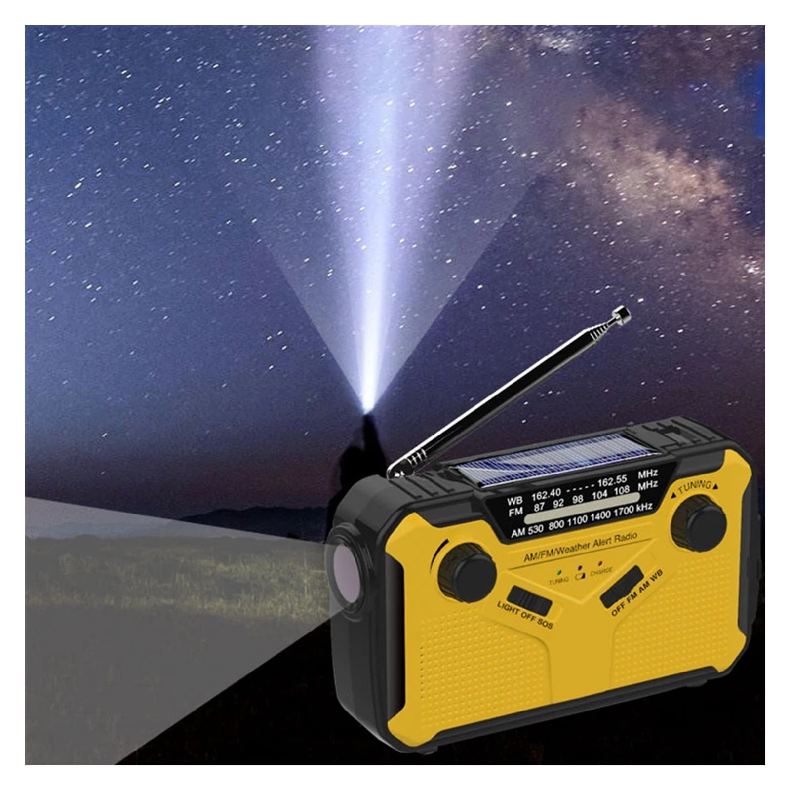 Emerncy Radio with LED Flashlight Power Bank SOS Alarm Solar Radio AM/FM Portable Radio for Emerncy Camping Survival