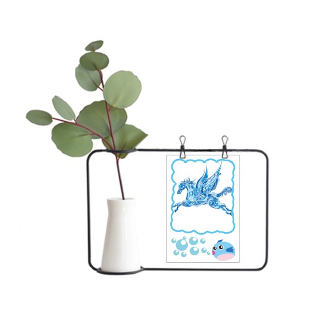 Jarrones colgantes de vidrio transparente Unbranded Caballo azul ala Decoración