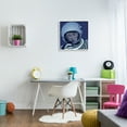 thumbnail image 2 of Stupell Industries Vintage Astronaut Portrait Retro Blue Pop Space Helmet Outer Space Painting White Framed Art Print Wall Art, 24 x 24, 2 of 7