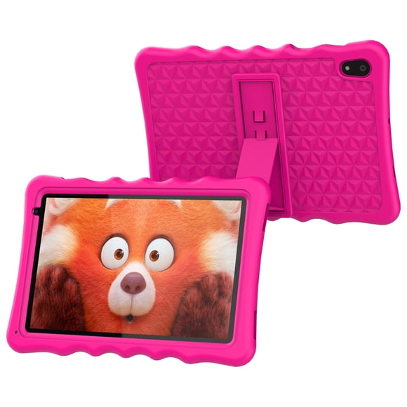 BYYBUO Tablette pour Enfants, Tablette Android 13 de 10,1 Pouces pour Enfants, 2 Go RAM 64 Go ROM Batterie 5000mAh, Tablettes pour Tout-Petits avec Bluetooth, Wi-Fi, Contrôle Parental, Double Caméra, Étui Antichoc, Rose