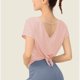 thumbnail image 3 of Camiseta de Manga Corta de Verano para Mujeres Color Sólido Cuello Redondo Camiseta de Manga Corta de Poliéster, Top de Moda Casual para Mujeres Y Niñas, 3 of 5