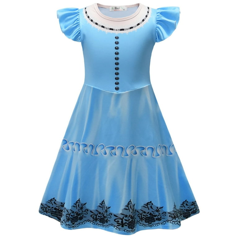 Little Girls Alice Red Queen Dress Halloween Cosplay Dress Up, 3-9y