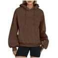 thumbnail image 5 of Oksale Cowl Neck Hoodies for Women Sweatshirts with Pocket Cozy Long Sleeve Sweatshirt Classic Solid Color Pullover Casual Fall Workout Hooded Tops, 5 of 7