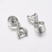 10pc Brass Ice Pick Pinch Bails Nickel Free Platinum Color Size: Dimension: 11mm long hole: 3mm.