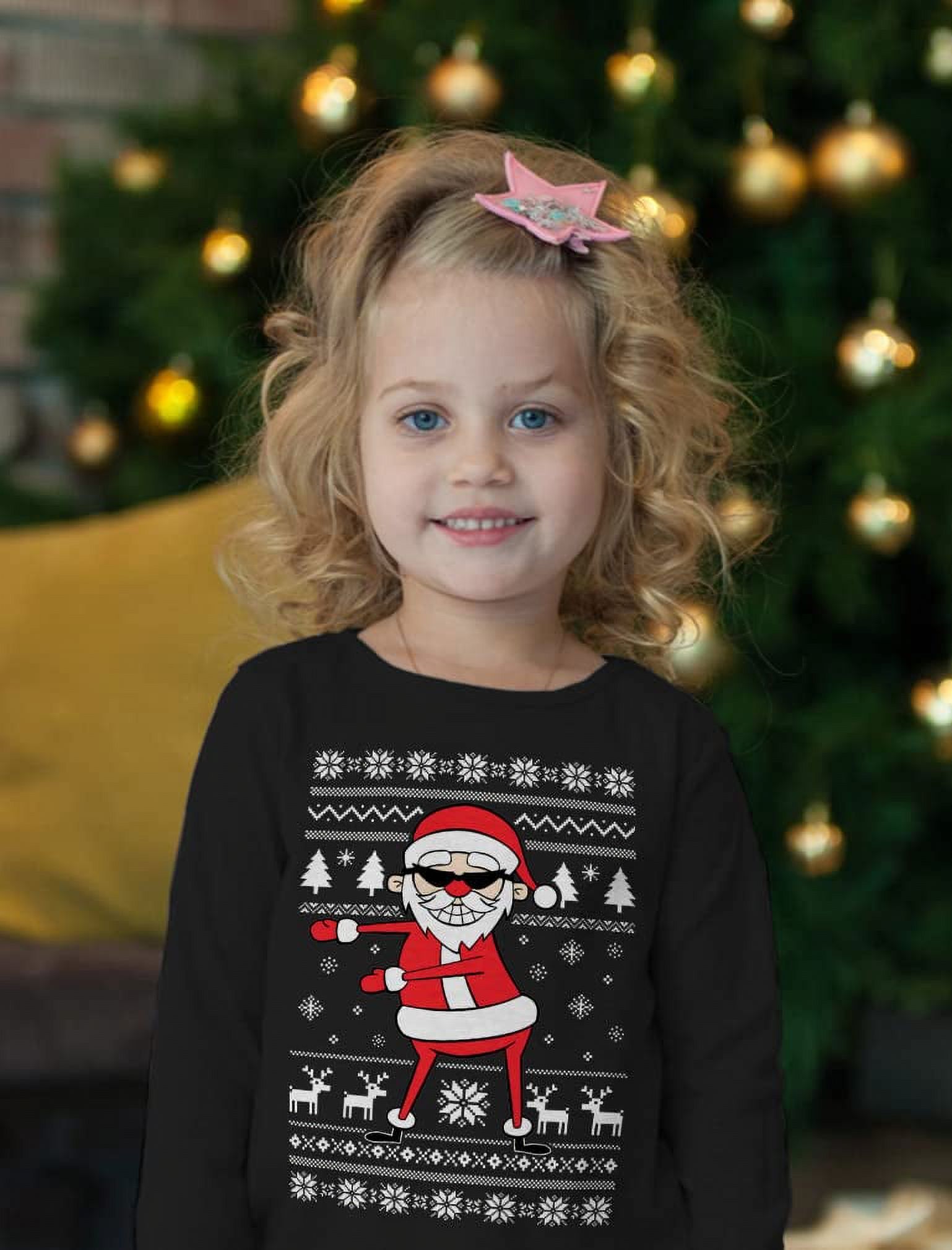 Tstars Boys Unisex Ugly Christmas Sweater Santa Floss Kids Christmas Gift Funny Humor Holiday Shirts Xmas Party Christmas Gifts for Boy Toddler Kids Long Sleeve T Shirt Ugly Xmas Sweater - image 2 of 6