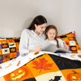 thumbnail image 4 of Feelyou Spooky Ghost Pumpkin Twin Bedding, Cute Orange Maple Leaf Bedding Comforter Set, Halloween Reversible, 7-Piece, 4 of 7