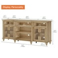 thumbnail image 5 of WAMPAT Farmhouse TV Stand with 4-Door Glass, Oak Entertainment Center Table for Living Room, 5 of 10