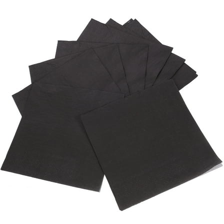 QIFULL Black Paper Cocktail Napkins Disposable Double Layered Party Napkins for Events