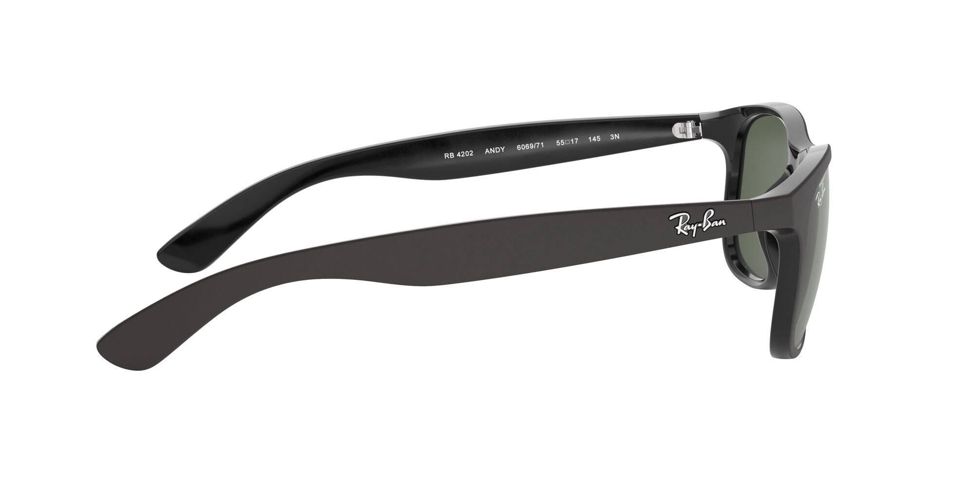 Ray-Ban Andy Sunglasses for Women and Men with UV Sun Protection, Dark Green/Matte Black, Size 55