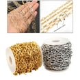 thumbnail image 2 of 2 de Cadena de Cable de Acero Inoxidable Dorado Y Plateado Cadenas de Fabricación de Eslabones Ovalados para Collares Colgantes Pulser Sunnimix Cadena para hacer joyas, 2 of 7