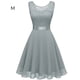thumbnail image 3 of Sonducket Vestido de mujer Color sólido Encaje Empalme Fiesta Citas Retro Swing Vestidos Mezcla de algodón Moda Ropa casual M Blanco Vestidos METRO Hellgrün, 3 of 6