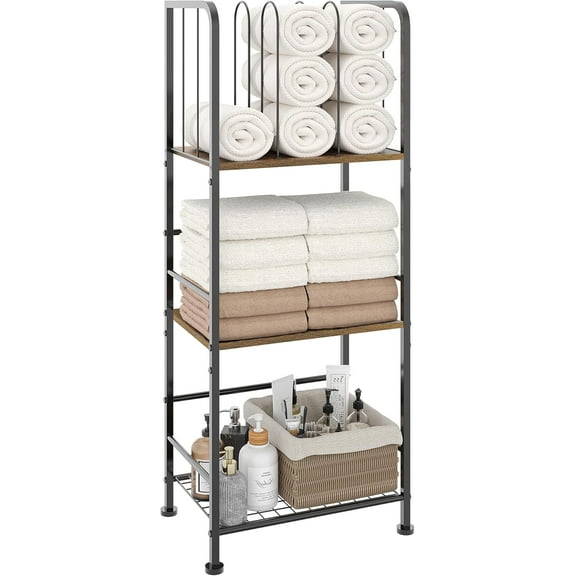Towel Rack Free Standing 3-Tier M-Shaped Detachable Dividers, Durable Metal Towel Holder for Bathroom, Pool Towel Rack, Space-Saving Towel Storage Organizer, Modern Bath Towel Shelf Patent Pending