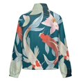 thumbnail image 6 of Jackets for Women Winter Coat Jackets Flannel Stand Collar Jacket(Koi Lotus Pond Art,Size:S-4XL), 6 of 7