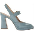 thumbnail image 6 of Sam Edelman Jildie Smokey Blue Slingback Ankle Strap Square Toe Block Heel Pumps (Smokey Blue, 9), 6 of 6