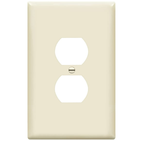 ENERLITES Plaque Murale de Prise Réceptacle Duplex, Couverture de Prise Électrique Jumbo, Finition Brillante, Surdimensionnée 1-Gang 5.51 Pouces x 3.50 Pouces, Polycarbonate Thermoplastique, 8821O-LA, Amande Clair