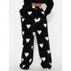 thumbnail image 5 of Pantalones de mujer para el Día de San Valentín, con estampado romántico de corazones, cintura elástica con cordón ajustable, pernera ancha y corte holgado, estilo casual para uso diario., 5 of 6