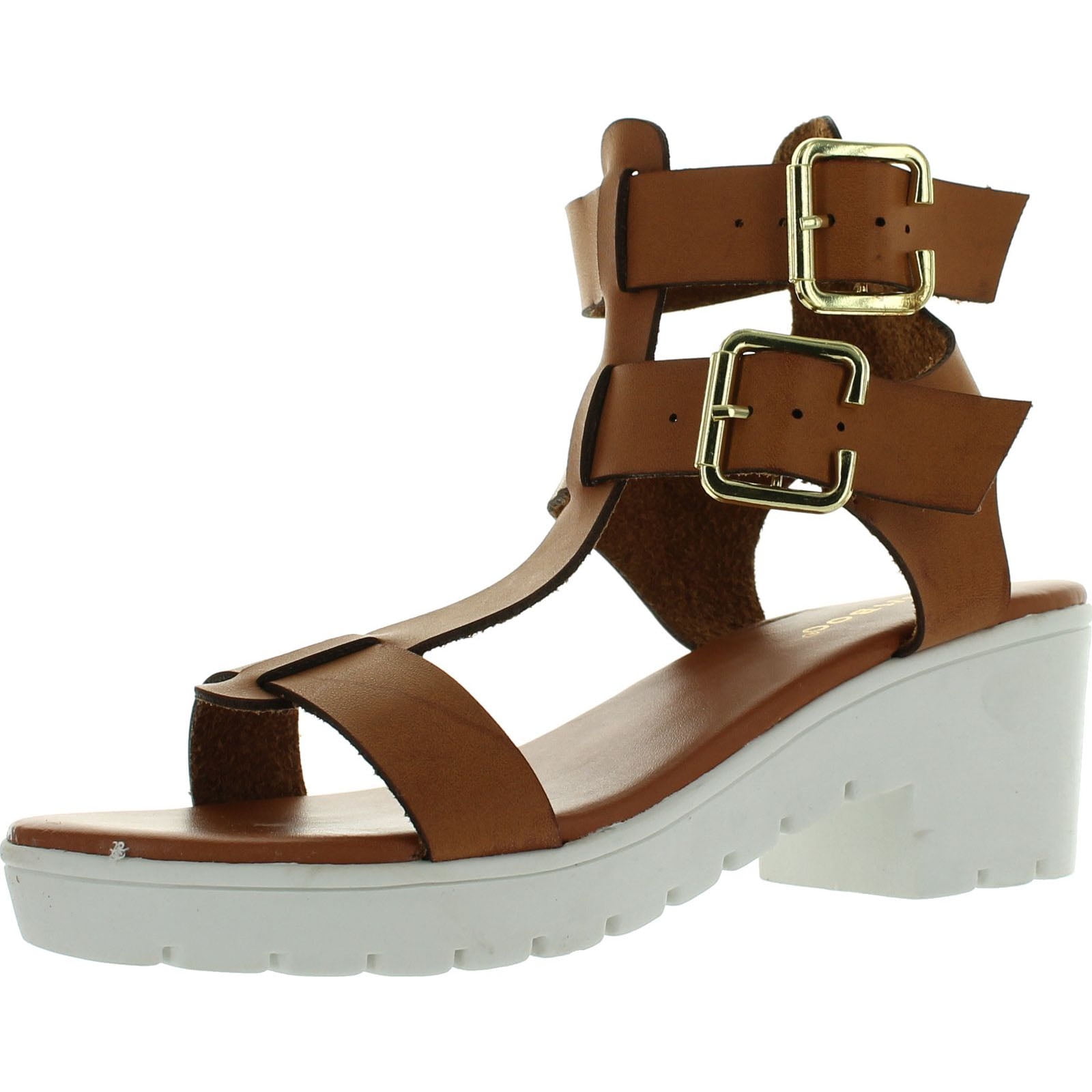 Bamboo Womens Odessa07 Lug Sole Fisherman Gladiator Heel Fashion