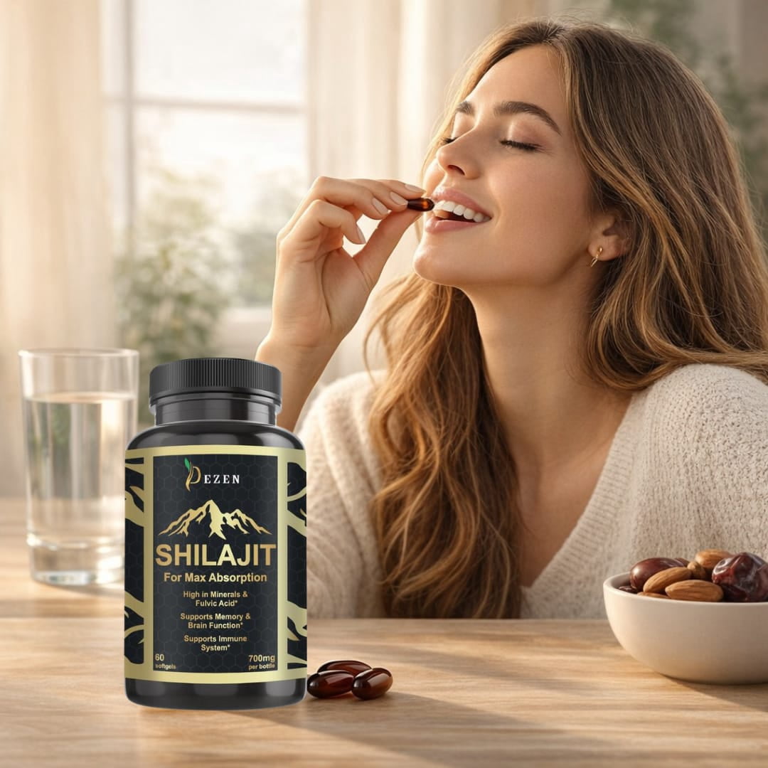 DEZEN Organic Shilajit Softgels, Himalayan Shilajit Extract Supplement for Energy Support, 60 Count Each Pack 2