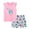 Light Pink, variant on Little Girls Summer Clothes Adorable Unicorn Print 2-Piece Outfit for Playdates Little Girls Clothes