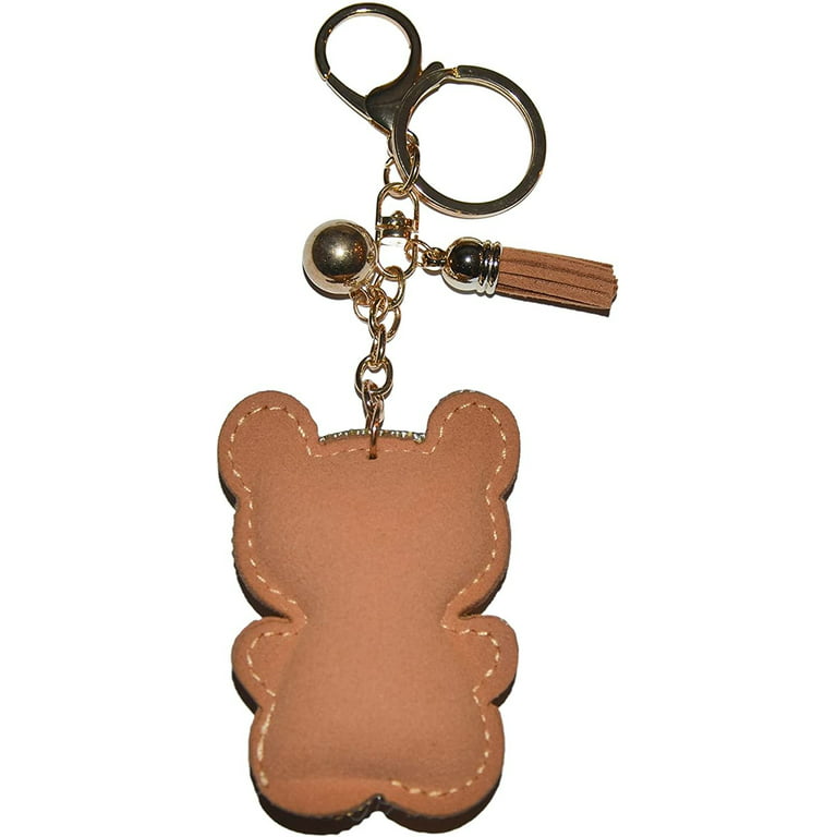 Popfizzy Brown Teddy Bear Keychain for Women and Girls, Bling Backpack Charm, Rhinestone Purse Charms for Handbags, Women's, Size: One Size
