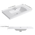 thumbnail image 4 of Noble House 36" Resin Bathroom Vanity Top Sink, Modern Integrated Basin, Easy-Clean, Scratch-Resistant, Glossy White, 4 of 6