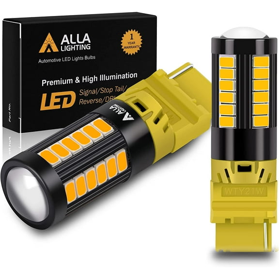 Alla Lighting WTY21W LED Bulbs, Super Bright Rear Turn Signal Lights, Rear Blinker Lights Bulbs, Amber Yellow Blinker Lamp Replacement for 12V 2021-2022 Ford F150