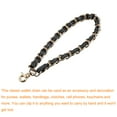 thumbnail image 3 of Uxcell Leather Wristlet Strap, 8" Hand Wrist Lanyard Chain Holder for Bag, Black&Gold, 3 of 6