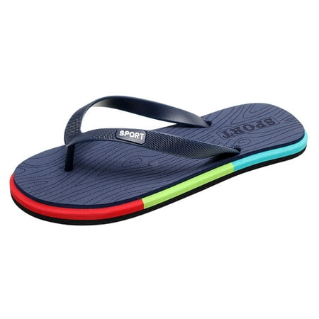 

Fsqjgq Memory Foam Slippers for Men Size 13 Flip-Flops Beach Men s Home Shoes Flat Sandals Slipper Summer Breathable Shoes Men s Slipper Mop Slippers Men Size 10 Blue 42