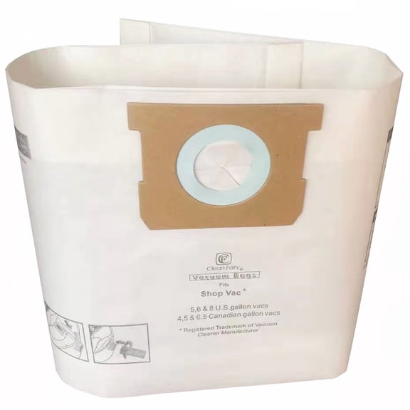 CF Clean Fairy 10Pack Replacement for Shop Vac 5-8 Gallon Vacuum Cleaner Paper Bags 90661 9066100