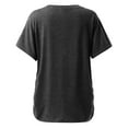 thumbnail image 3 of Gray Womens Tops Short Sleeves V Neck Plain Color Soft Loose Fitting Summer T Shirts Women Shirts for Women, 3 of 4