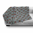 thumbnail image 3 of Ladybugs Soft Flannel Fleece Blanket, Bugs and Flower Pattern Flora and Fauna Design Diagonal Lilacs and Beetle Ornament, Cozy Plush for Indoor and Outdoor Use, 50" x 70", Multicolor, by Ambesonne, 3 of 6