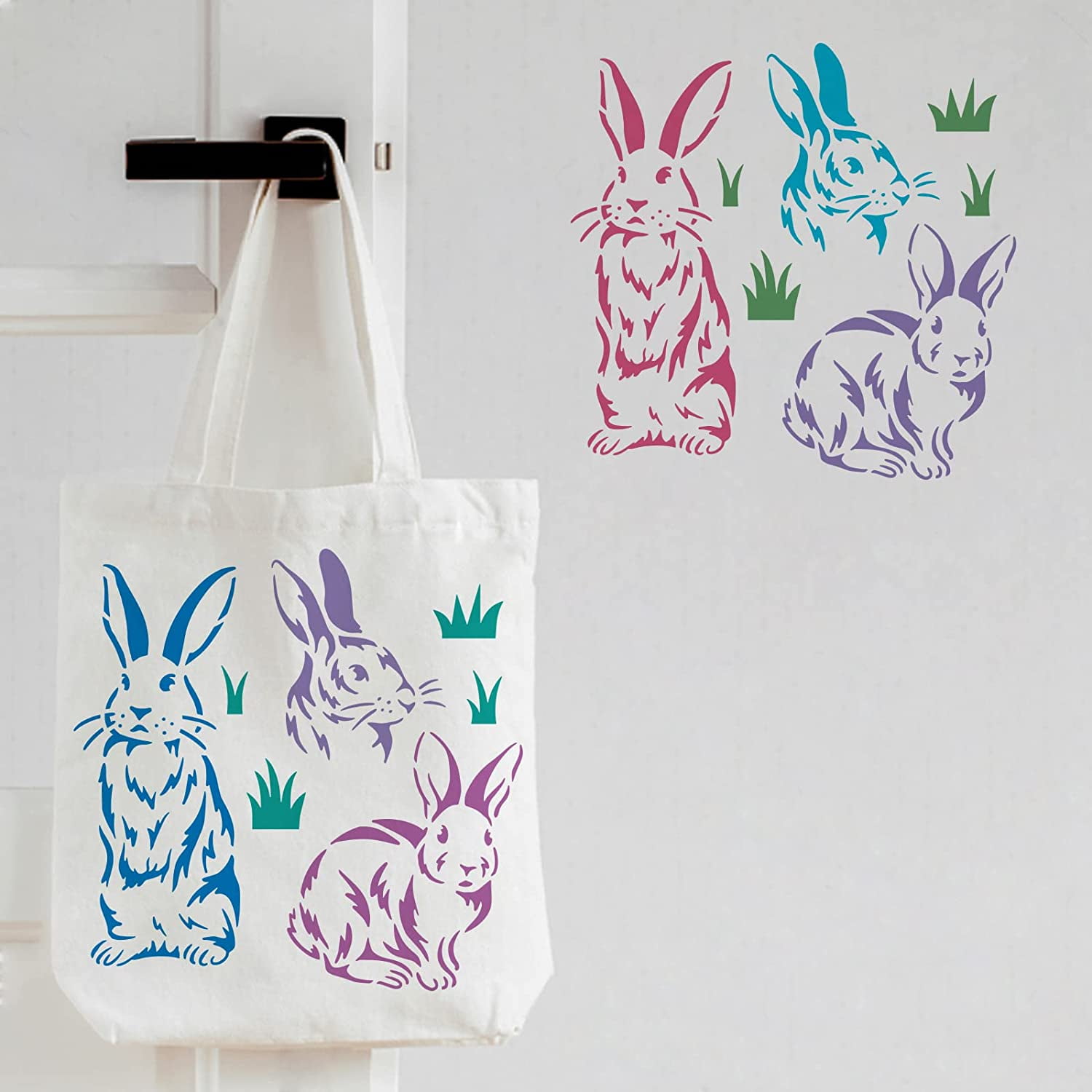 24Pcs 3x3 Inch Small Easter Stencils for Painting on Wood,Include  Carrot/Egg/Peeps/Bunny Stencils for DIY Crafts Ornaments