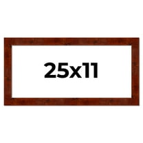 25x11 Walnut Brown Veneer Real Wood Picture Frame Width 1.75 inches | Interior Frame Depth 0.5